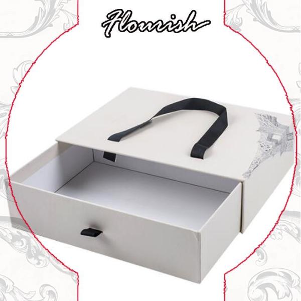 China Wholesale Drawer Type White Cardboard Underwear Packaging Box with Handle