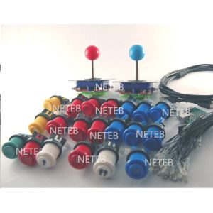 2 Player Arcade Bundle Kit with Standard Buttons,2 joysticks and 20 american buttons