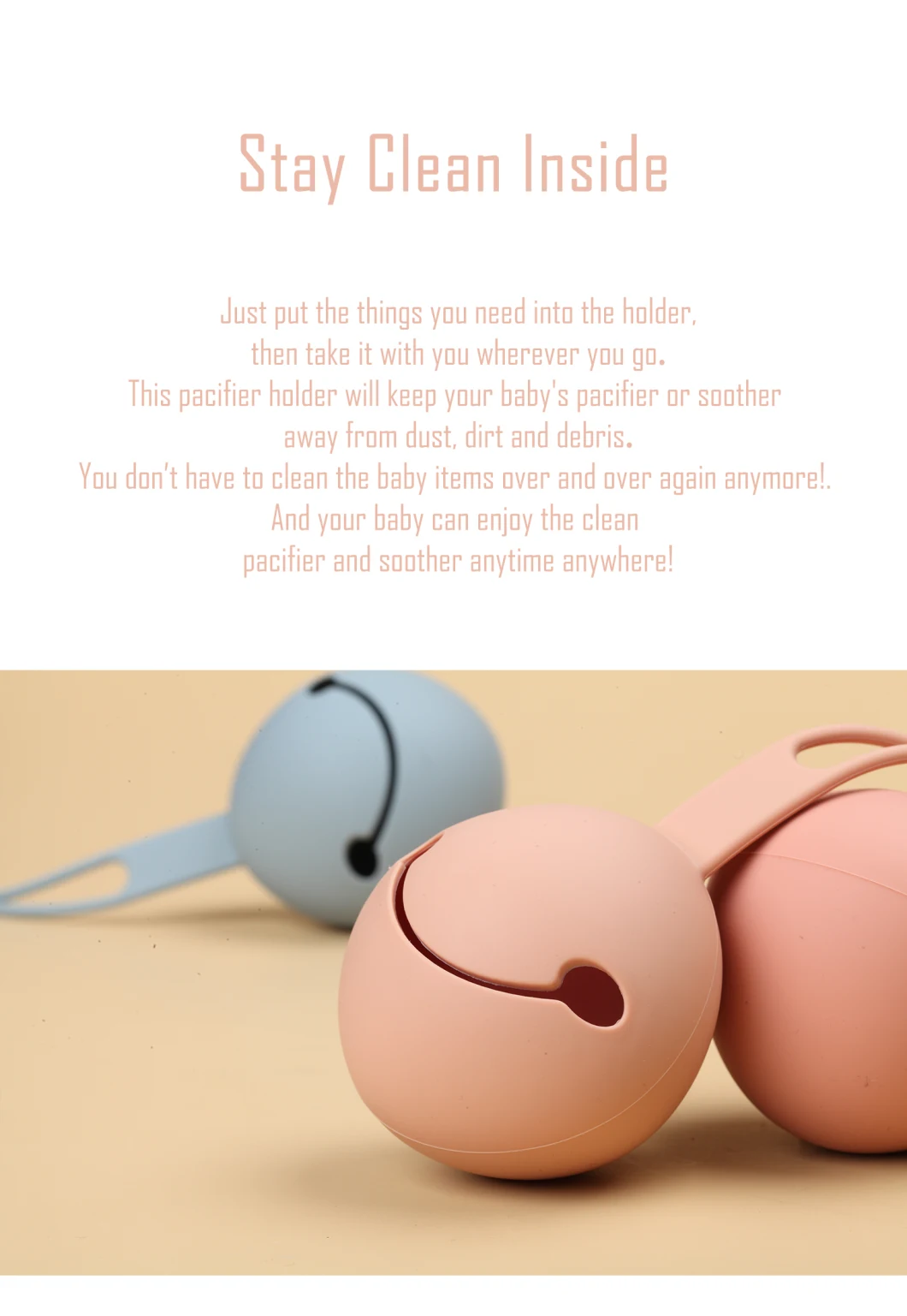 Smiley-Faced 100% Food Grade Silicone Dummy Case with Strap