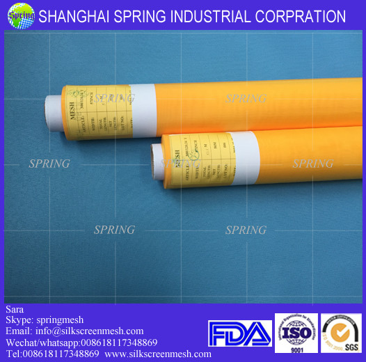 150T-34um(380mesh)Yellow woven monofilament fabric/Polyester Screen Printing