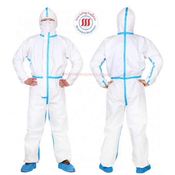 White Type 4 Disposable Coveralls Liquid Splash Protective Disposable Coverall