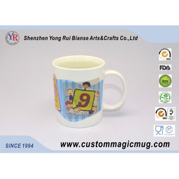 White Heat Sensitive Magic Mug , Advertising Custom Colour Changing Mugs