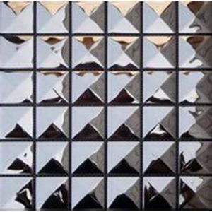 Decorative Silver Metallic Floor Tiles , Solid Mirror Metallic Mosaic Bathroom