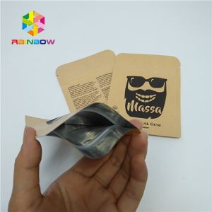 Pill Foil Pouch Packaging Customized Sample Kraft Paper Three Side Sealed Pouch