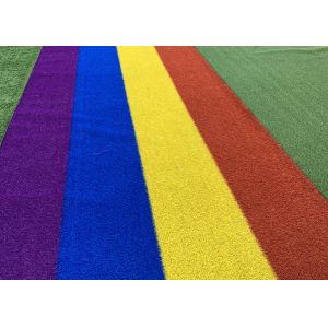 Playground PP PE Blue Yellow Purple Red Colored Artificial Turf