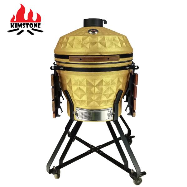 KIMSTONE 2023 New Bbq Grill Parrilla Kamado 24 with Kamado Heat Deflector Bbq Grill Grate Lifter Cooking Gripper