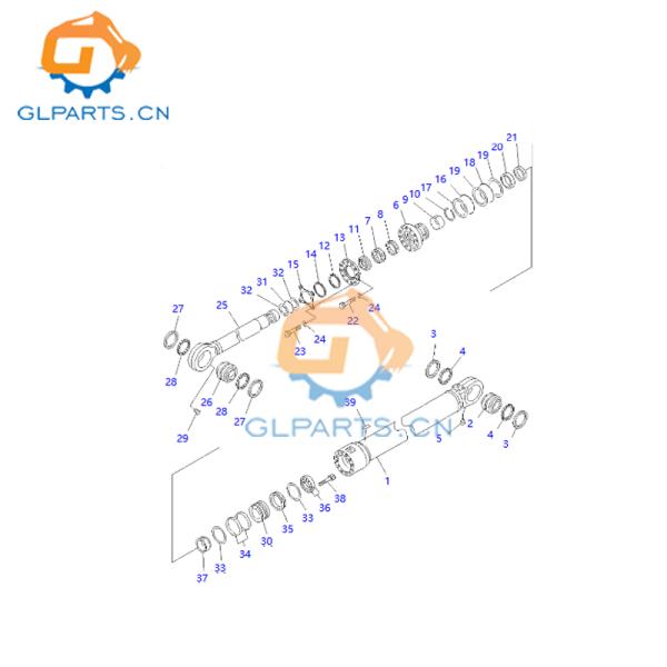 PC1250-7 707-01-0J450 Excavator Hydraulic Boom Cylinder For Komatsu