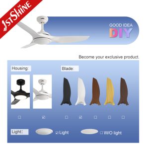 Modern Design LED Ceiling Fan Smart Remote Control and Fancy Design with White