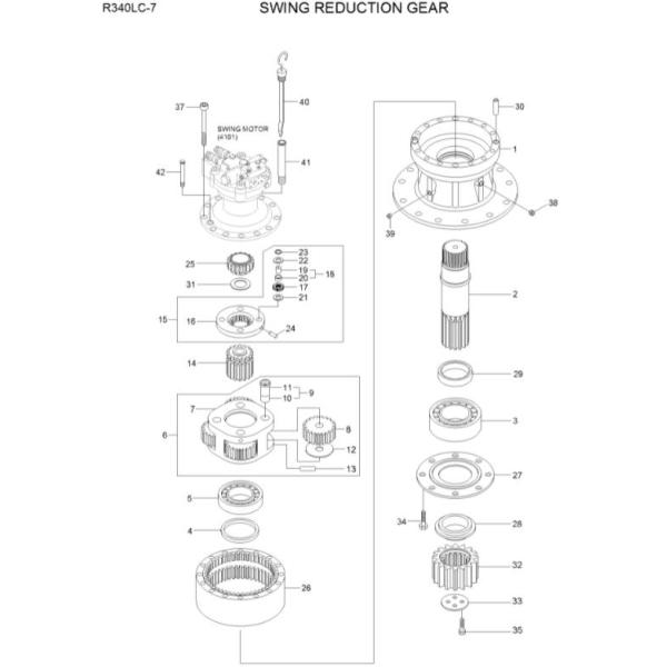 XKAQ-00444 XKAQ00444 Ring Gear For hyundai R320LC-7 Excavator Swing Gearbox