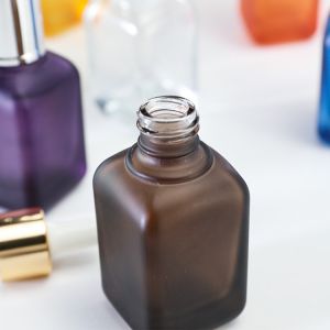 Flat Shoulder Glass Serum Dropper Bottle Eye Essential Oil Customized 50ml