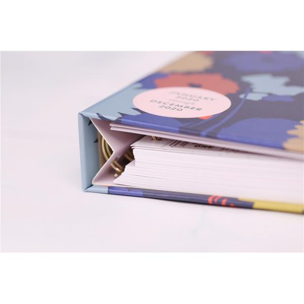 Cute Hardcover Spiral Planner Golden Wire Binding With Stickers / Pocket Folder / Pendant