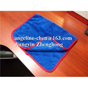 One side plush, one side terry microfiber cleaning towel