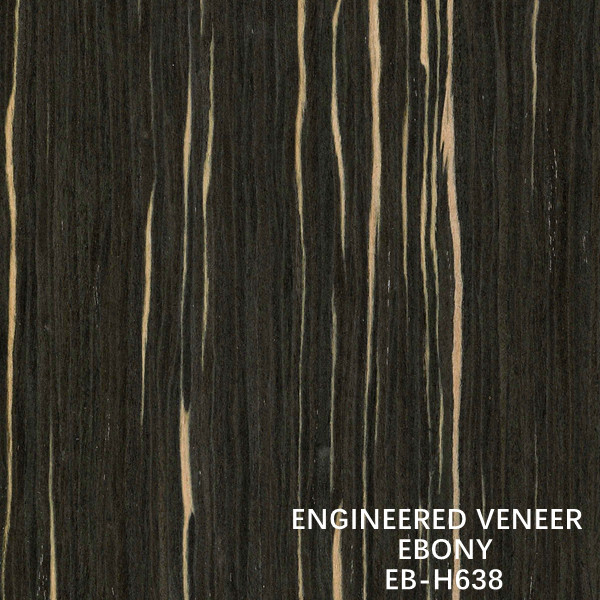 Customized Reconstituted Ebony Wood Veneer H638 Straight Grain Thickness 0.15-0