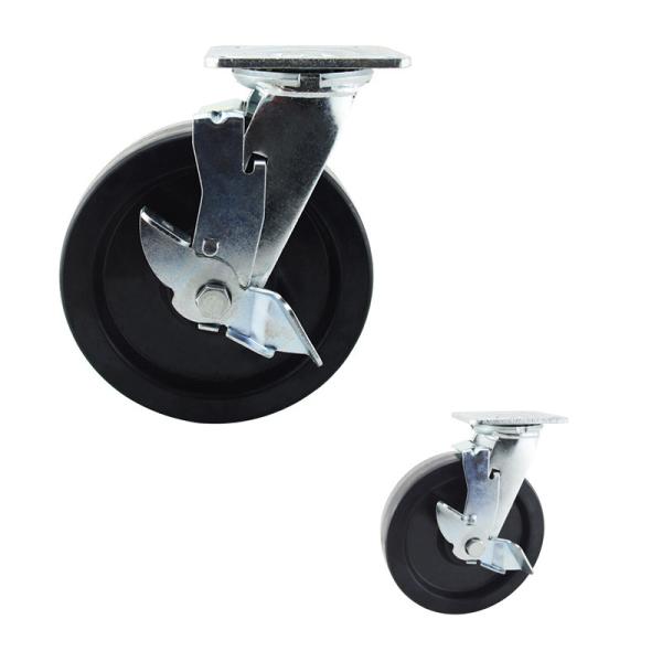 Buy OEM Lockable Side Braked 200mm Heavy Duty Swivel Plate Casters at wholesale prices