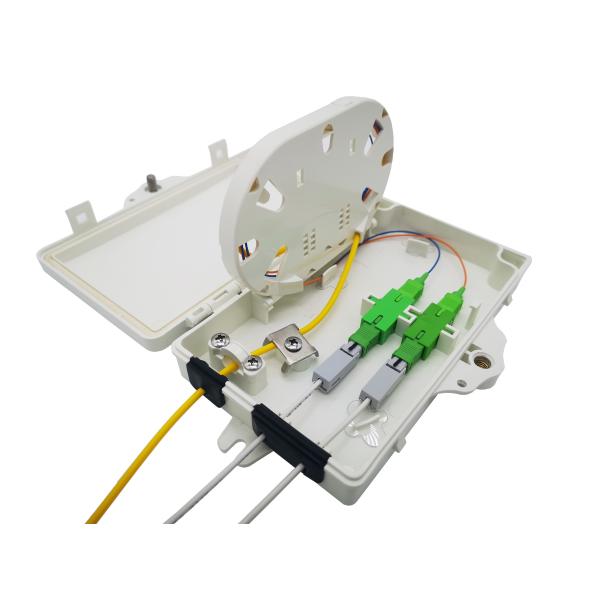 Buy All Mounting Light Gray FTTH fiber optic box For 2pcs SC SX Or LC DX Adapter at wholesale prices