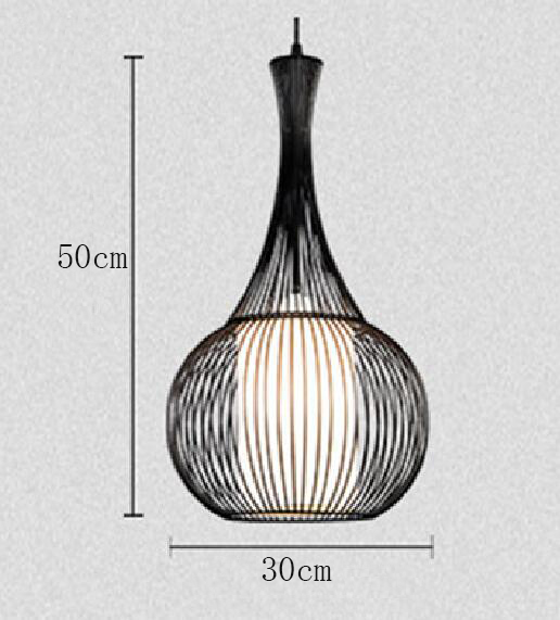 Black Chandeliers Iron Cage Hollow American Living Room Bar Decorative industrial chandelier(WH-VP-81)