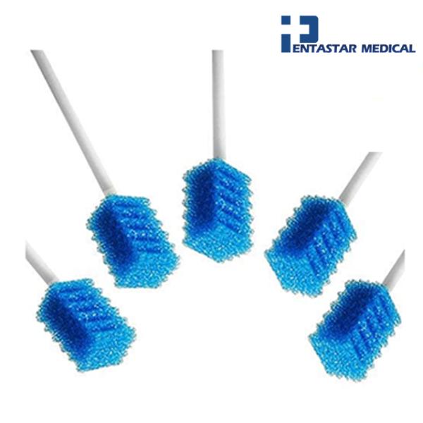Disposable Oral Swab for Mouth Cleaning Sponge Swabs-Blue 100 Counts