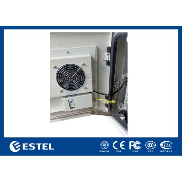 Polyester Powder Coating Outdoor Telecom Cabinet With Two AC220V 50Hz Fans ET6060500A-9U