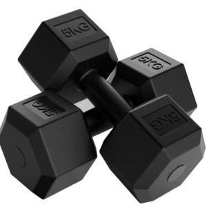 Quality Custom Logo Hex Dumbbell Free Weights Home Fitness Workout for Arms Made of Iron and Rubber Cast Iron Material for Gym Use for sale