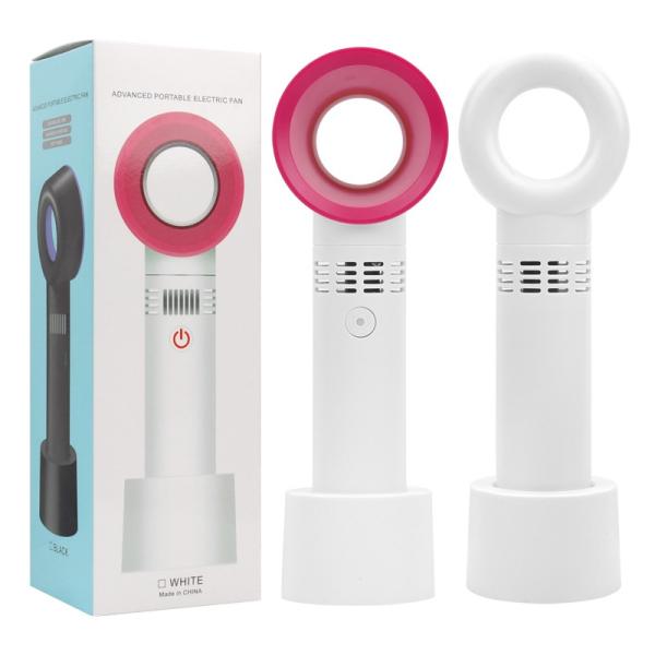 Portable ABS PC Mini USB Charging Handheld Leafless Fan for Desktop Eyelash Blowing