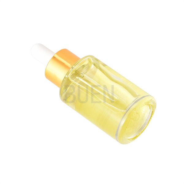 Flat Shoulder Liquid Glass Dropper Bottle With Soft Rubber Head