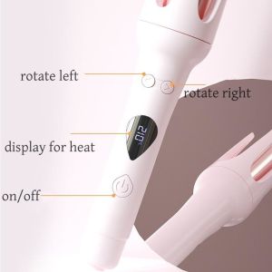 33W Automatic Electric Hair Curler LCD Temperature Display Negative Ion