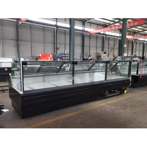 Hydraulic Straight Glass R290 Meat Refrigeration Showcase Fan Cooling
