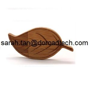 New Hot Sale Wooden Leaf Shaped USB Pen Drives