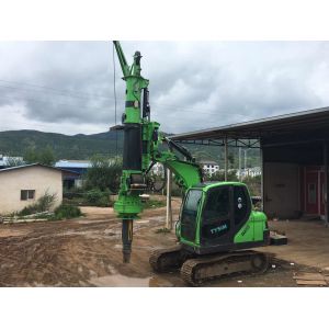 Small Rotary Hydraulic Piling Rig Attachment Attached With Excavator