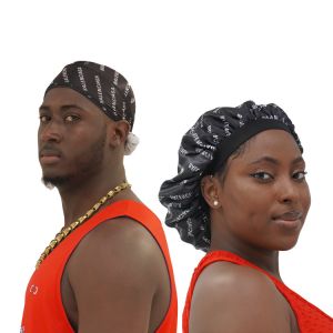 Satin Designer His And Hers Bonnet And Durag