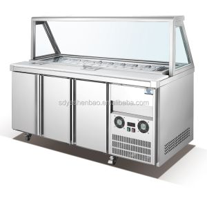 China Anticorrosive SS304 Two Door Prep Fridge , 220V Stainless Steel Pizza Prep Table on sale