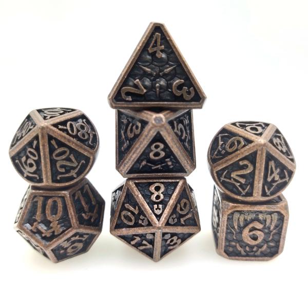 Buy Edge Resin Dice7 Piece Dice set Polyhedral Hand Carved Black Cuprum Polyhedral Gray at wholesale prices