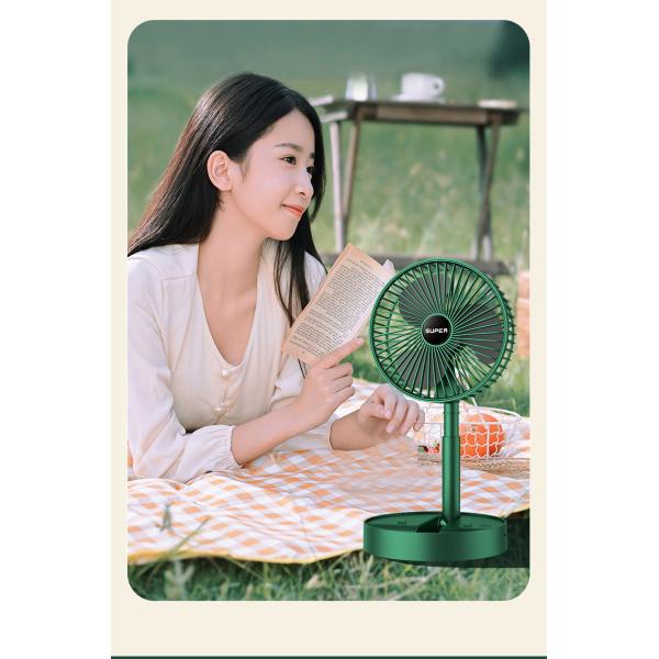 USB Rechargeable Foldable Desktop Table Fan with 3 Adjust Speed Multifunctional Design