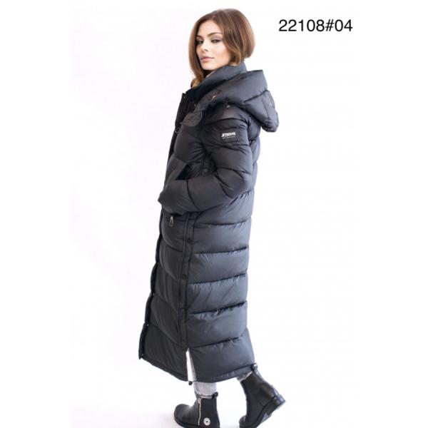 FODARLLOY Ladies Warm Hooded Solid Color Cotton-padded Clothes Women Long Down Winter Slim Jackets