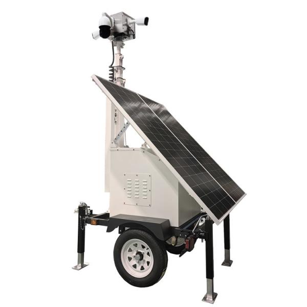 Buy Security Camera Trailer Solar Cctv Trailer With 2*300W Solar Panels For Construction Sites at wholesale prices