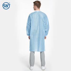 Unisex Adult Non-woven Disposable Lab Coat Isolation Gowns Smocks