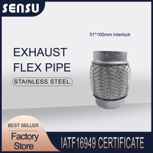 51x100mm Stainless Steel Flexible Exhaust Pipe With Interlock