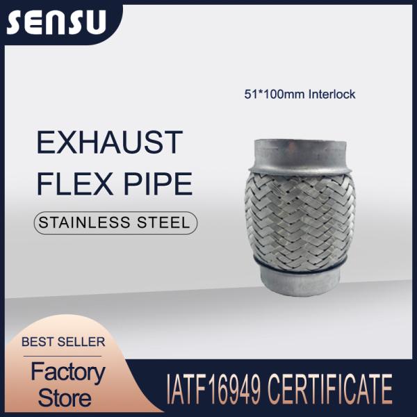 Buy 51x100mm Stainless Steel Flexible Exhaust Pipe With Interlock at wholesale prices