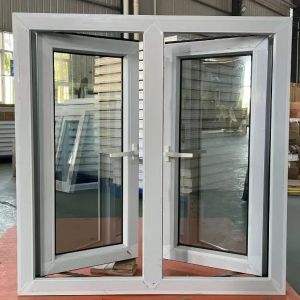 60 Series PVC UPVC Hurricane Impact Casement Windows With Window Screen