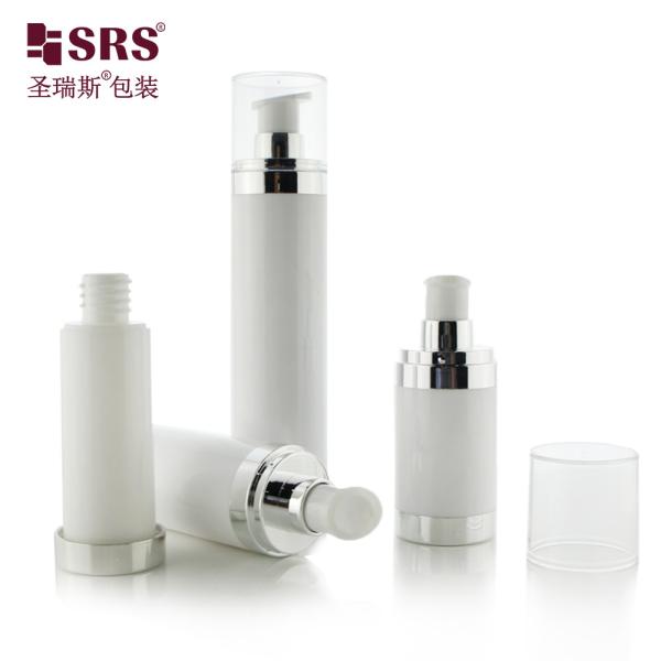 15ml 30ml 50ml Empty Cosmetic Packaging Facial Lotion Pump Replaceable White Airless Bottle