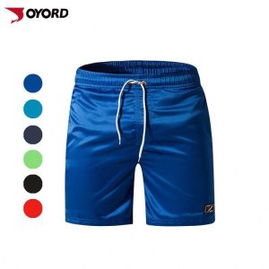 Waterproof Fabric Beach Swim Trunks , Printed Beach Shorts With Mesh Liner