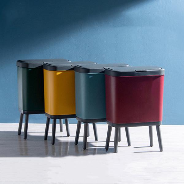 Buy 15Ltr PP Small Plastic Garbage Can Rectangular Trash Can On Legs at wholesale prices