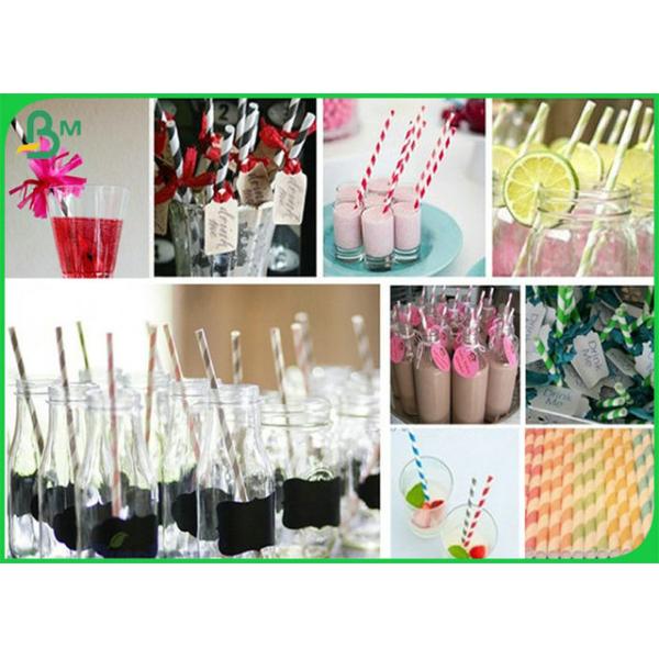 14MM 120GSM Straw Paper Roll With Color Printing Food Grade Material