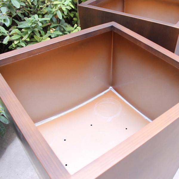 Decorative flower pot stainless steel tall rectangular planter