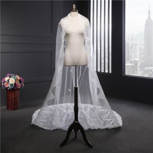 New Styles Customized Appliqued Lace 3.5m*1.8m Cathedral Tulle Bridal Wedding