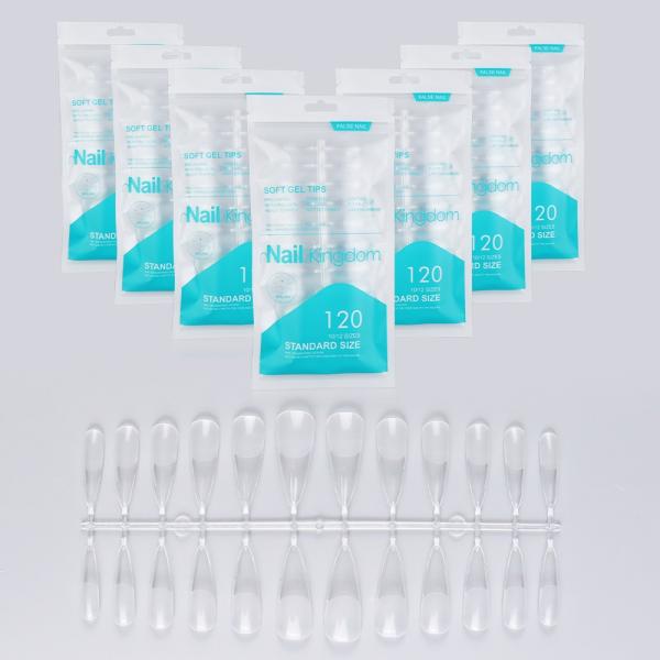 Wholesale120pcs 240pcs 550pcs Soft Gel Nail Tips Coffin Almound Artificial False Nails French Style extra Long c Curve Nail Tips