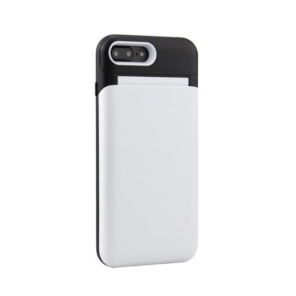 TPU PC 2 in 1 pink card slot phone case with a mirror for iphone X 6splus 7plus