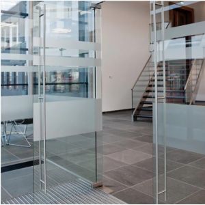 Finished Surface Aluminium Commercial Frameless Glass Door for Bathroom Popular