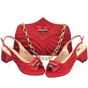 Quality Supoo Wedding Italian ladies shoes matching bags leather african lower heel shoes for party for sale