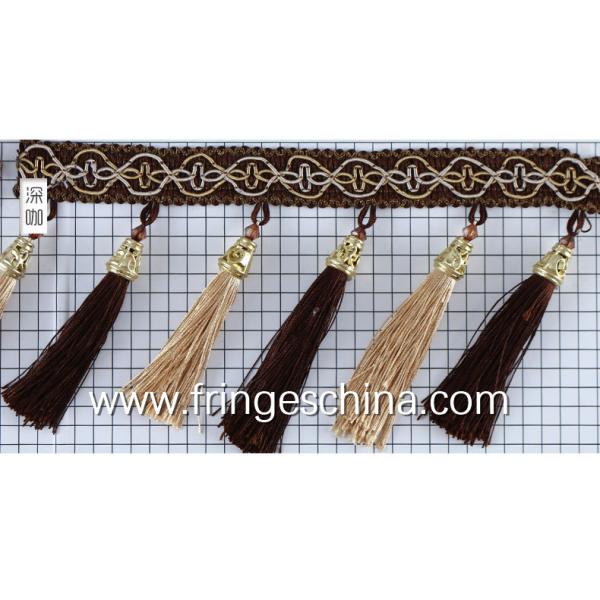 Handmade fashionable chain beads lace tassels fringes for curtain/sofa/pillow decoration